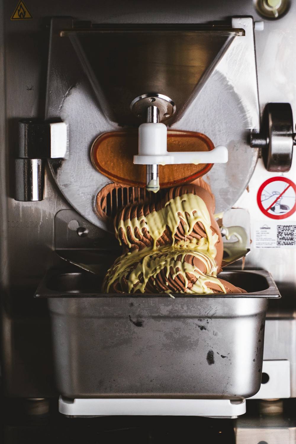 Gelato coming out of the machine in our lab